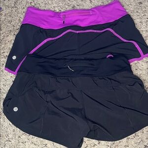 lululemon athletica Women's Black Shorts with Purple Trim